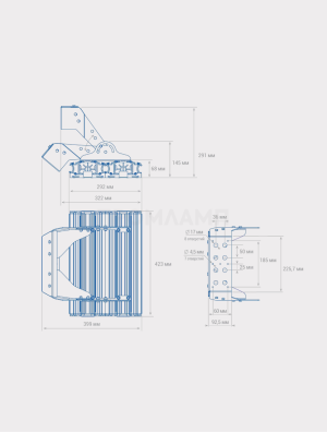 Размеры светильника TL-PROM Plus 170 5K FL D